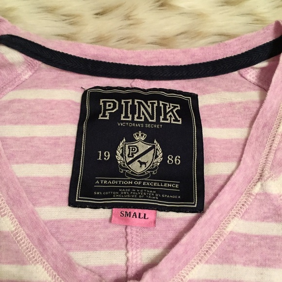PINK Victoria's Secret Striped Long Sleeve Tee - Purple - Picture 4 of 5